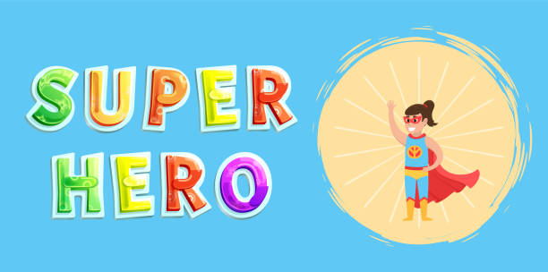 istock Superwoman smiling, waving hand and has superpowers. Cartoon slender character in superhero costume 1417864585