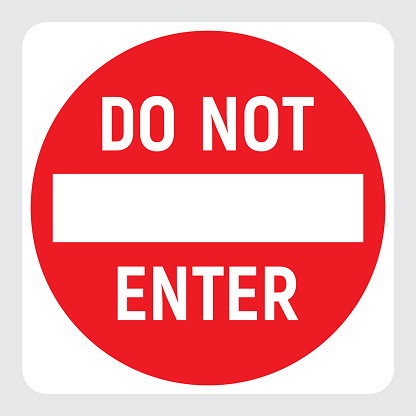 Do not enter red icon, no passage traffic sign, prohibited warning road sign, stop vector illustration
