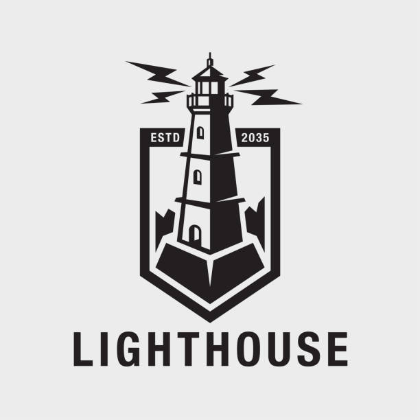 illustrations, cliparts, dessins animés et icônes de conception vectorielle d’icônes de phare - lighthouse nautical vessel symbol harbor