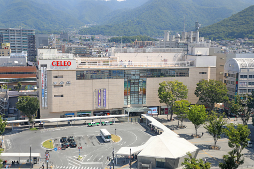 Kofu Station and the square in front of the station.
