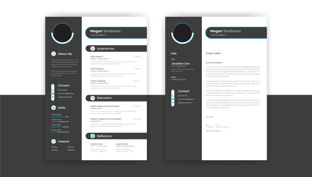 Professional and Clean CV Resume Template Design and Letterhead  Cover Letter for Ui Ux Designer. Cv Layout with Photo Placeholder. Vector Minimalist Style Professional and Clean CV Resume Template Design and Letterhead  Cover Letter for Ui Ux Designer. Cv Layout with Photo Placeholder. Vector Minimalist Style Resume stock illustrations