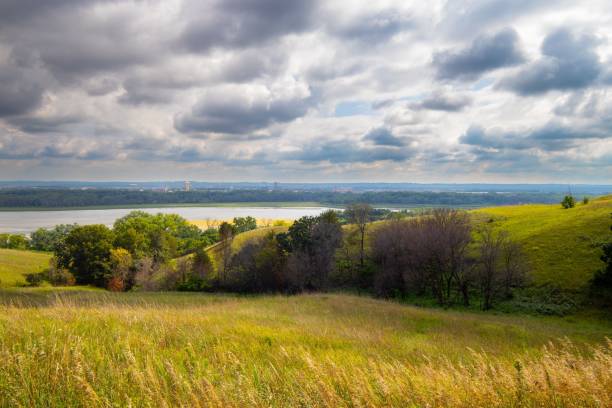 istock Countryside landscape on a cloudy day 1417871313