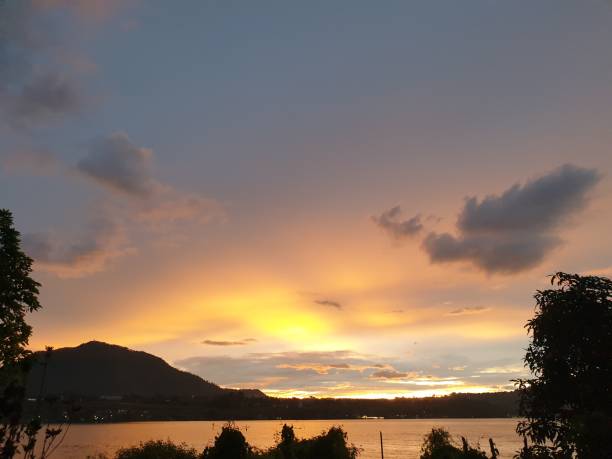 istock Sunset In Toba Lake 1417874798