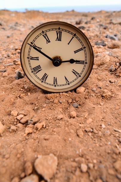 istock Classic Analog Clock In The Sand , digital photo image 1417876738
