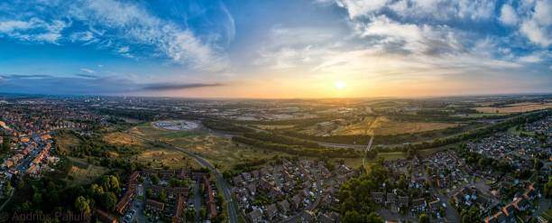 istock Panoramic view of a townscape surrounded by nature 1417879185