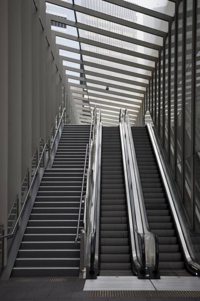istock Vertical of a modern escalator for an interior design of an office 1417880132
