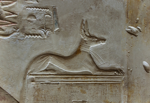 Anubis at temple of seti I Abydos   .Suhag. Egypt .