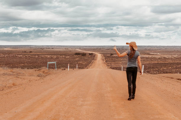 The Australian outback is harsh environment with long roads to nowhere with dried up lakes
