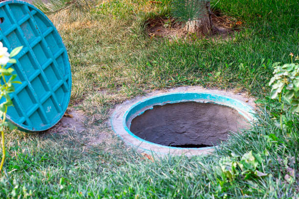 istock Dangerous open manhole sewer drainage system in the city during the maintenance 1417888997
