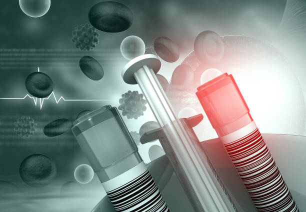 istock Corona virus Vaccine with syringe and virus background 1417891293