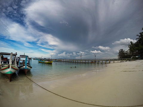 Photo of Tanjung Kelayang Bach, taken on December 13, 2016. Like other beaches in Belitung, this place offers wonderful white sandy beach, turquoise blue waters and huge granite stones. It's one of famous spot in Belitung.