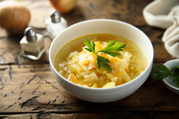 istock Sauerkraut soup with fresh parsley 1417899537