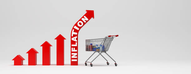 istock shopping cart with increasing inflation - 3D illustration 1417904390