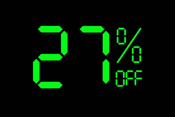 istock Vector illustration of green 27% discount special offer tag. 1417905051
