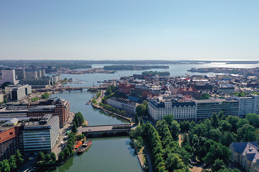 Helsinki city Finland aerial view