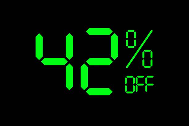 istock Vector illustration of green 42% discount special offer tag. 1417906324