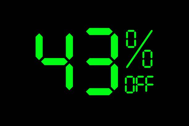 istock Vector illustration of green 43% discount special offer tag. 1417906353