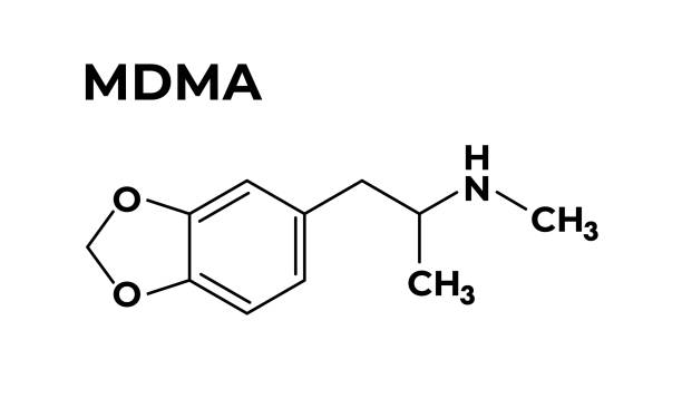 ilustrações de stock, clip art, desenhos animados e ícones de mdma chemical formula on white background - ecstasy