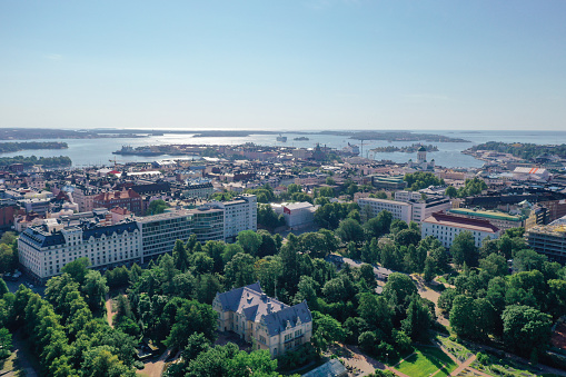 Helsinki city Finland aerial view