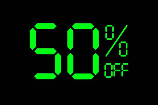 istock Vector illustration of green 50% discount special offer tag. 1417906635