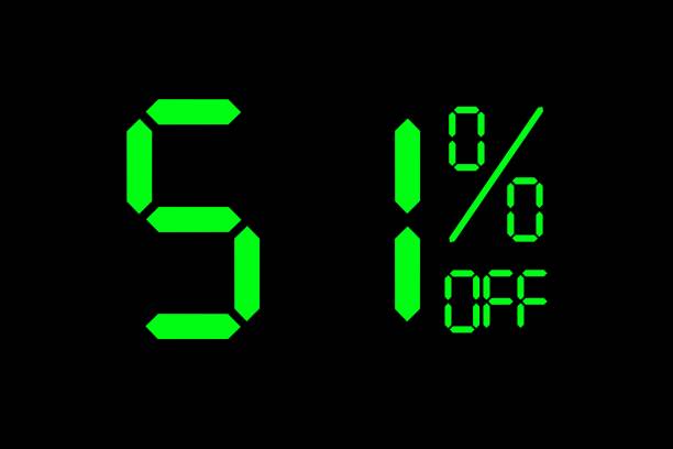 istock Vector illustration of green 51% discount special offer tag. 1417906679