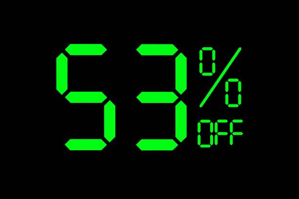istock Vector illustration of green 53% discount special offer tag. 1417906774