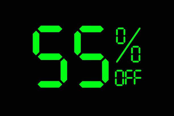 istock Vector illustration of green 55% discount special offer tag. 1417906885