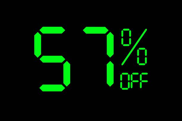 istock Vector illustration of green 57% discount special offer tag. 1417907028
