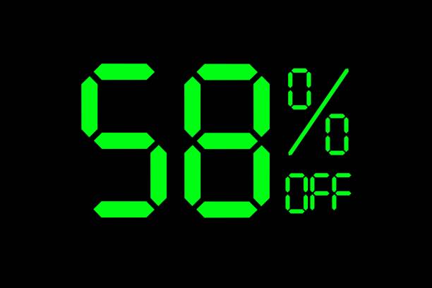 istock Vector illustration of green 58% discount special offer tag. 1417907157