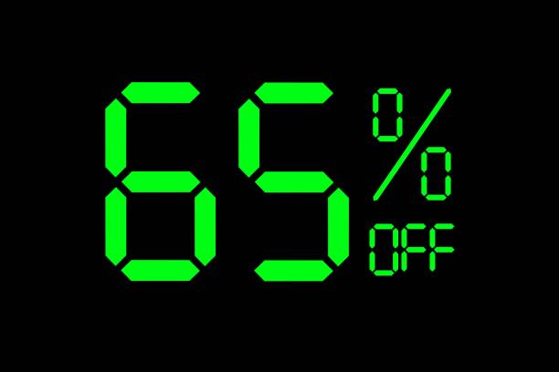 istock Vector illustration of green 65% discount special offer tag. 1417908191