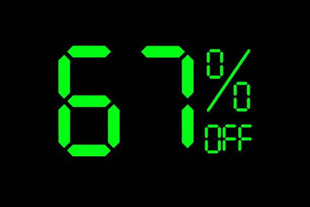 istock Vector illustration of green 67% discount special offer tag. 1417908274