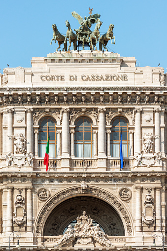 The Palace of Justice, seat of the Supreme Court of Cassation and the Judicial Public Library in Rome, Italy