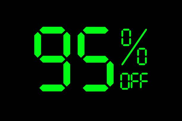 istock Vector illustration of green 95% discount special offer tag. 1417910215