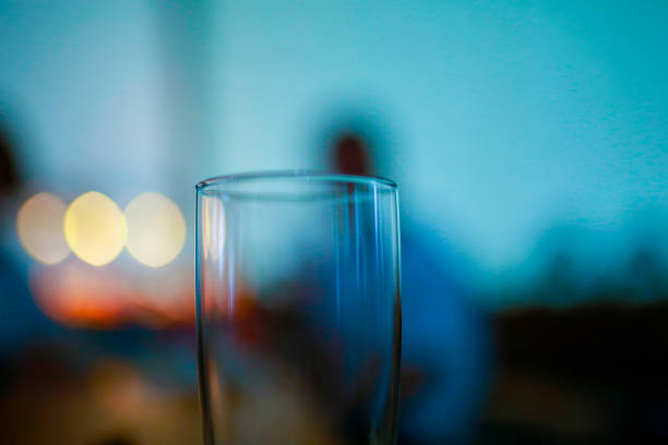 A glass cup with boken background
