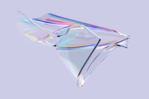 istock Colorful fluid gradient shape 3d rendering, liquid glass holographic spectrum effect 1417913096