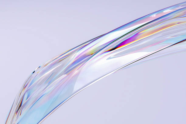 istock Dispersion spectrum liquid glass creative banner template, 3d rendering beautiful gradient transparent material 1417913219