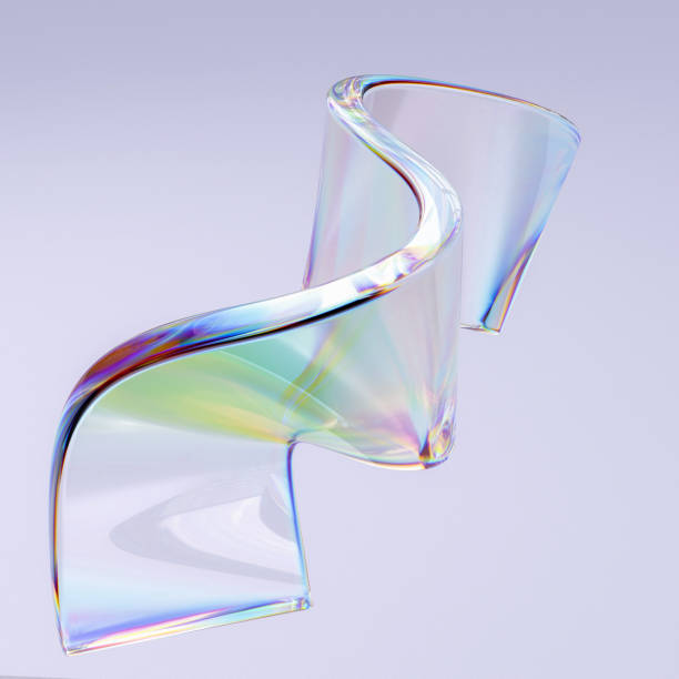istock Colorful 3d fluid shape holographic gradient, geometric art poster template, dispersion effect glass 3d rendering 1417913839