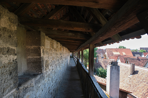 town wall of Rothenburg ob der Tauber, a town in Middle Franconia in Bavaria (Germany)