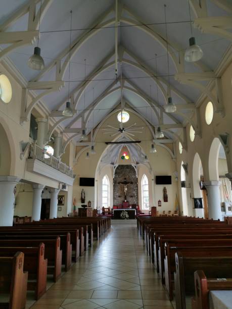 catedral de la inmaculada concepción en san jorge, granada - hurricane ivan fotografías e imágenes de stock