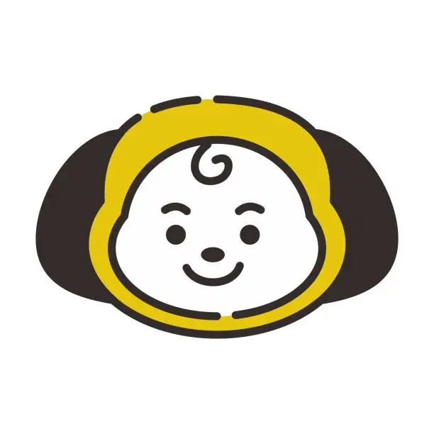 Vector illustration of Icon Chimmy Character. A cute face cartoon. Suitable for smartphone wallpaper, prints, poster, flyers, greeting card, ect.