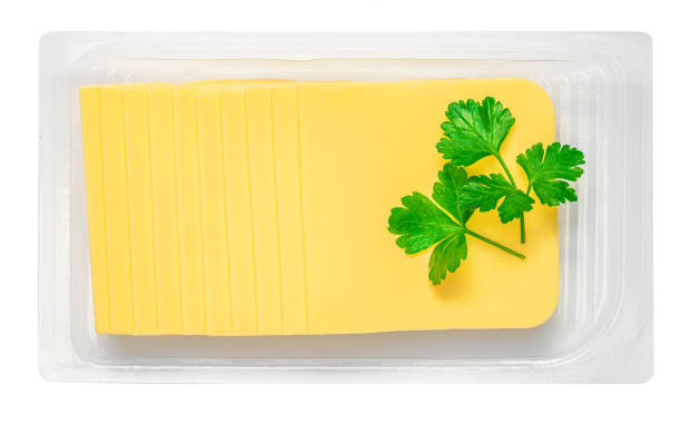istock Cheese  isolated on white background. Slices of cheese for burger 1417950067