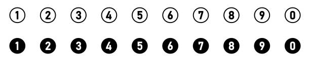 Web Button numbers. Number, from 1 to 9, flat design isolated vector. EPS 10 number stock illustrations