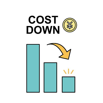 Clip art of cost reduction.