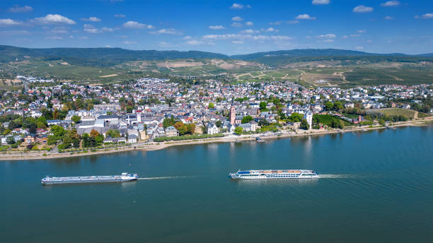 istock Aerial view over Rhine river - Eltville 1417954388