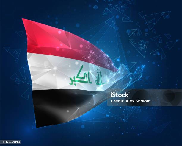 Bayraq Vector Iraq Vector Flag Virtual Abstract 3d Object From Triangular Polygons On ...