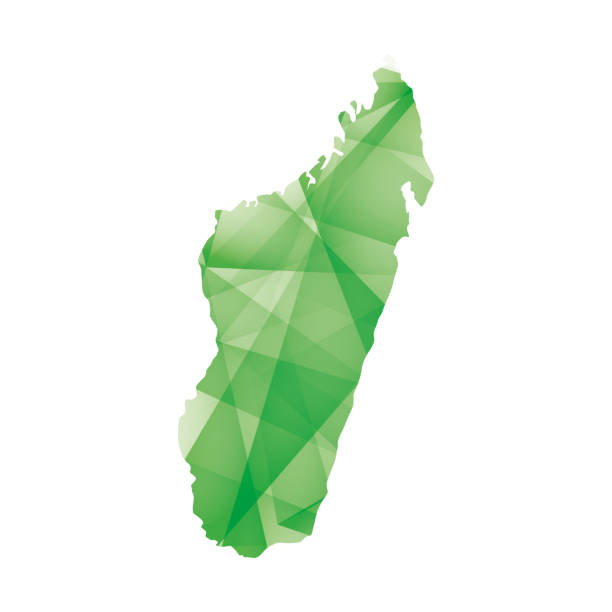 istock vector illustration of Madagascar map with green colored geometric shapes 1417963317