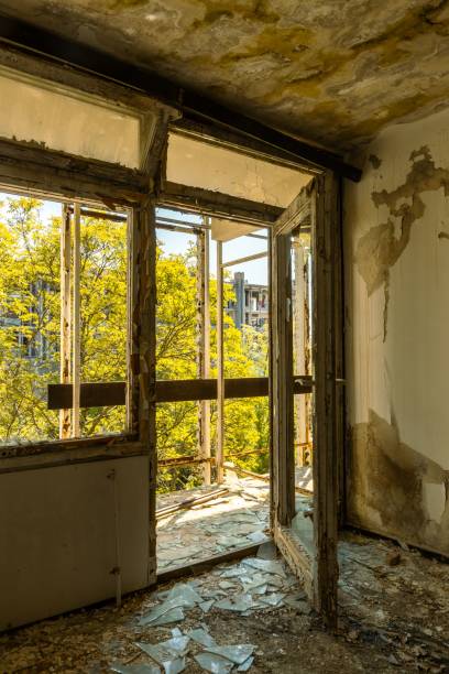 istock Vertical shot of an old abandoned house interior 1417964094