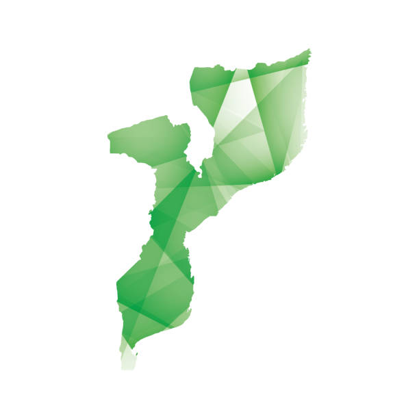 istock vector illustration of Mozambique map with green colored geometric shapes 1417964113
