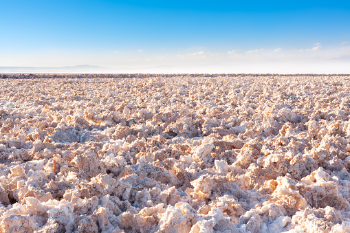 Lithium reserves in the salar de atacama at the Atacama desert in Chile.
