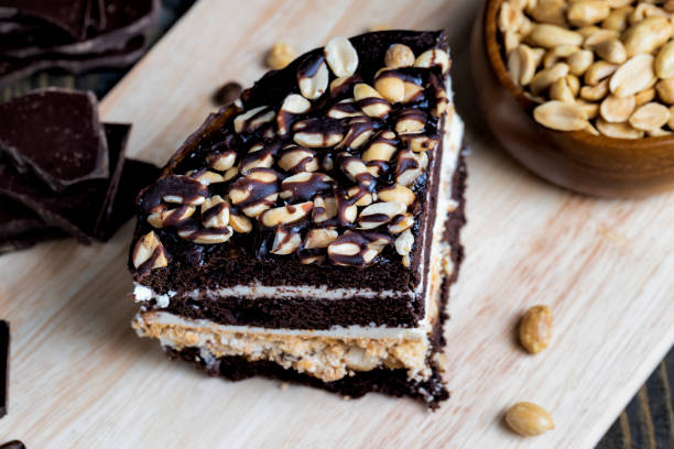 istock chocolate cake with nut filling and peanuts 1417970884